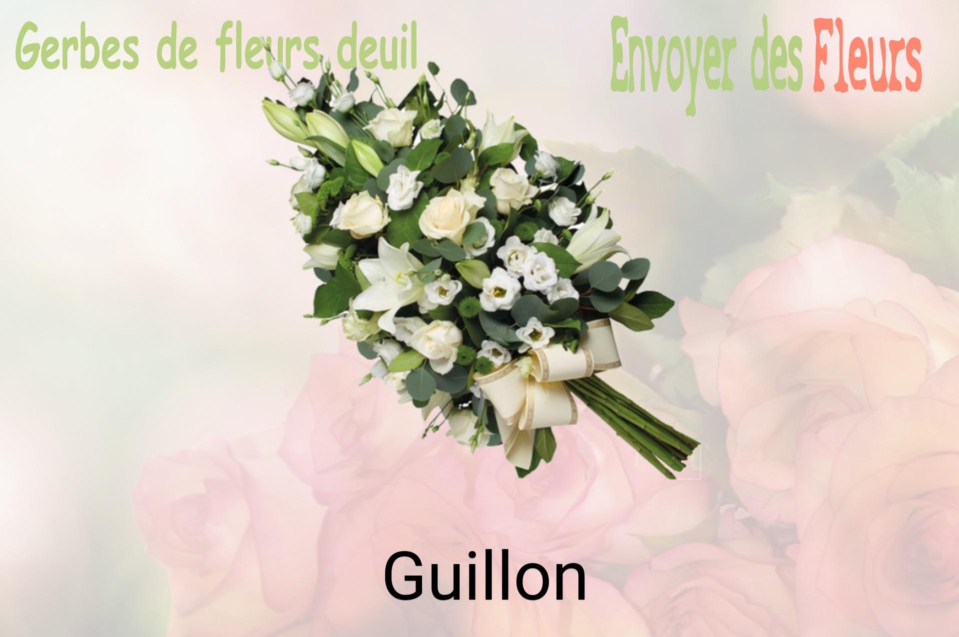 Gerbe de fleurs de deuil livrée à Guillon